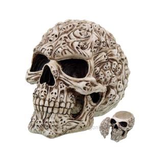 Spirit Skull – Hand-Painted Jewelry Box with Ghost Skull Heads for Home Decor: A Hauntingly Beautiful Addition to Your Space