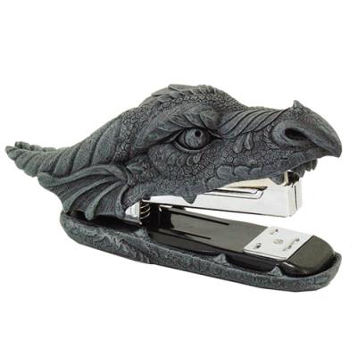 Dragon Stapler – Hand-Painted Cold Cast Resin Office Accessory with Faux Stone Finish: A Mythical Touch for Your Workspace