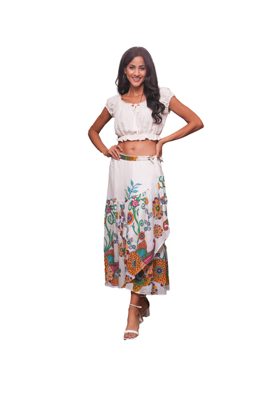 Blossom Bohemian Wrap Skirt