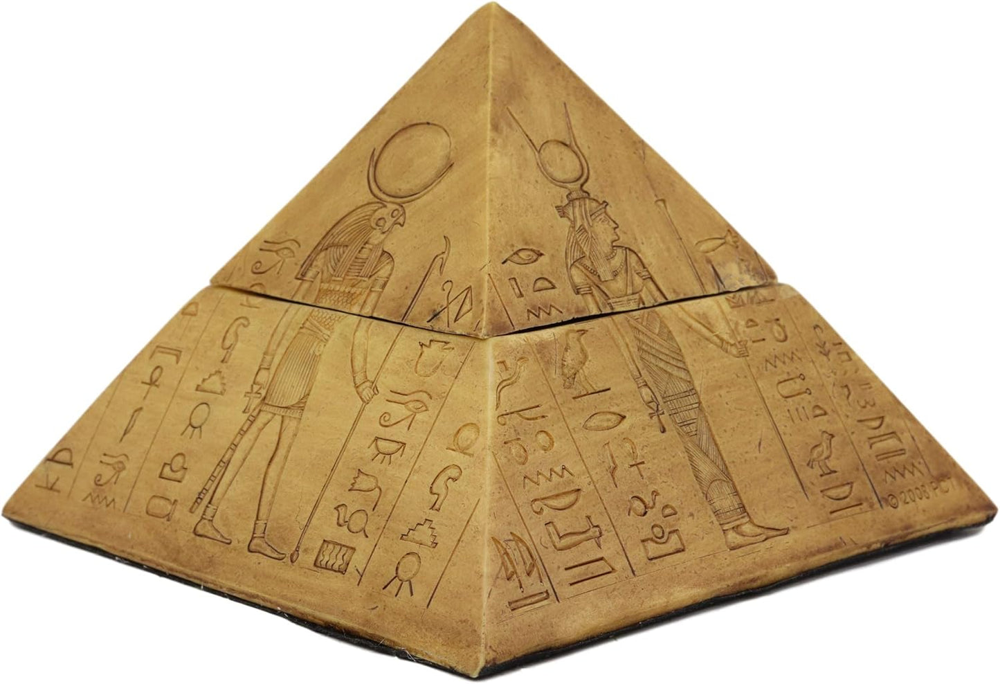 Egyptian God Pyramid Box – Hand-Painted Jewelry Box with Hieroglyphs 2