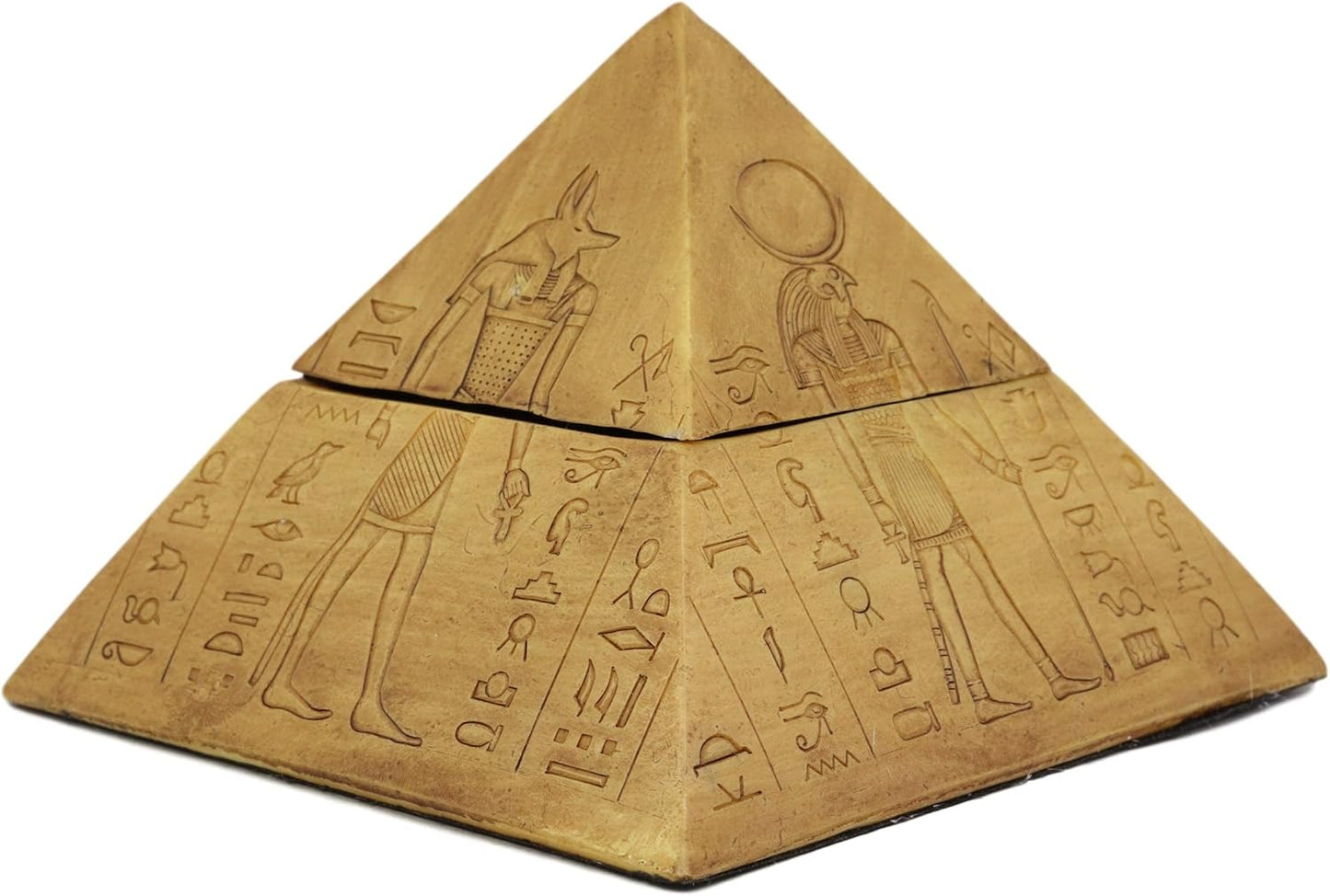 Egyptian God Pyramid Box – Hand-Painted Jewelry Box with Hieroglyphs 3