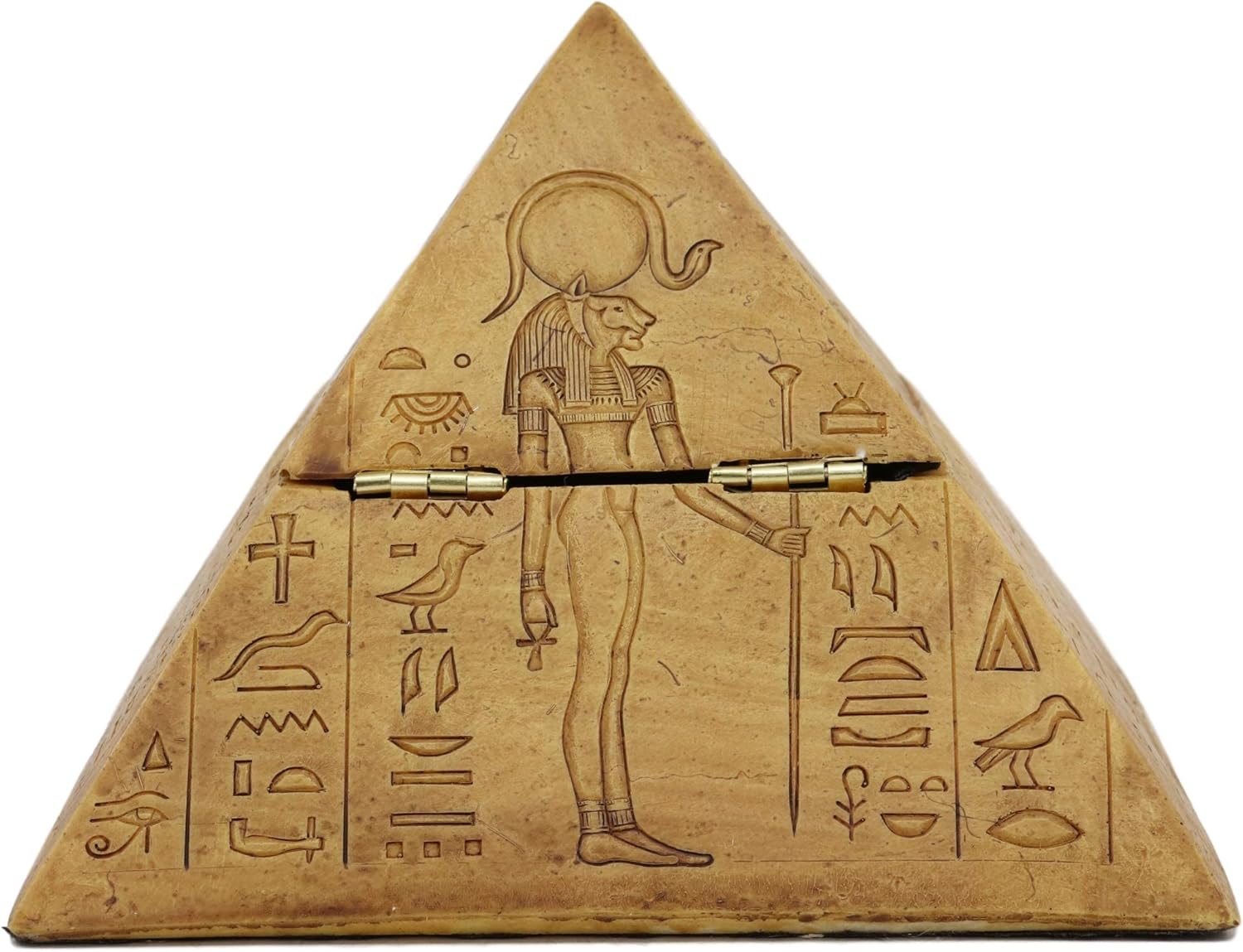 Egyptian God Pyramid Box – Hand-Painted Jewelry Box with Hieroglyphs 4