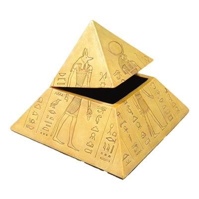 Egyptian God Pyramid Box – Hand-Painted Jewelry Box with Hieroglyphs