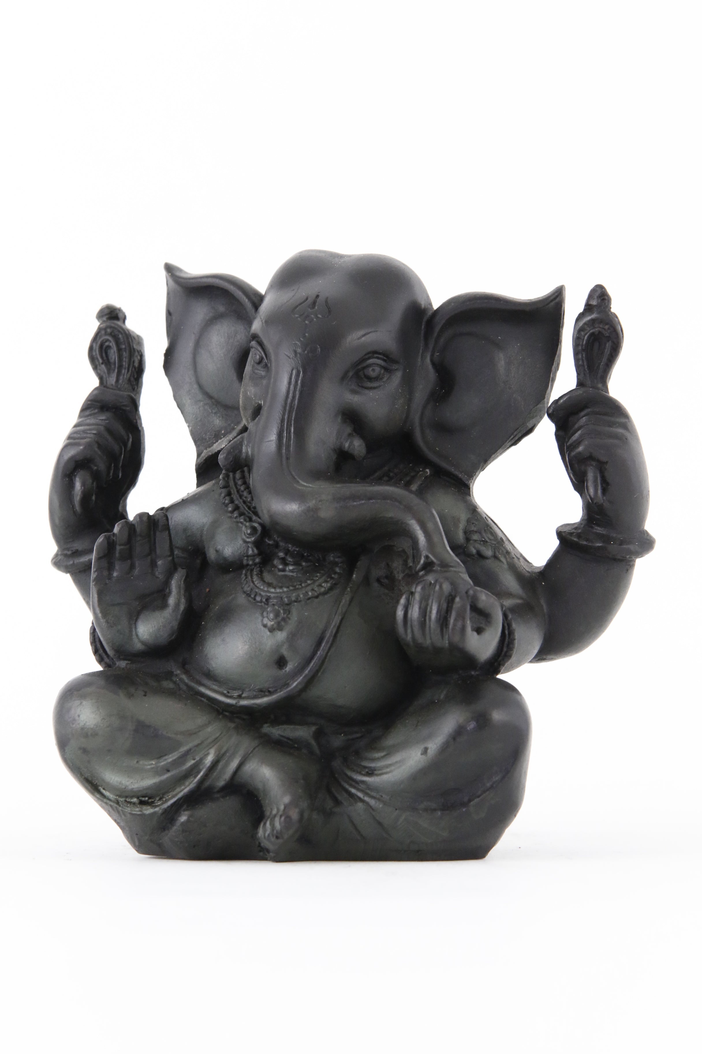 Small Brass Ganesh Dancing in Playful Pose with Vahana Mooshika By His Side  7.5