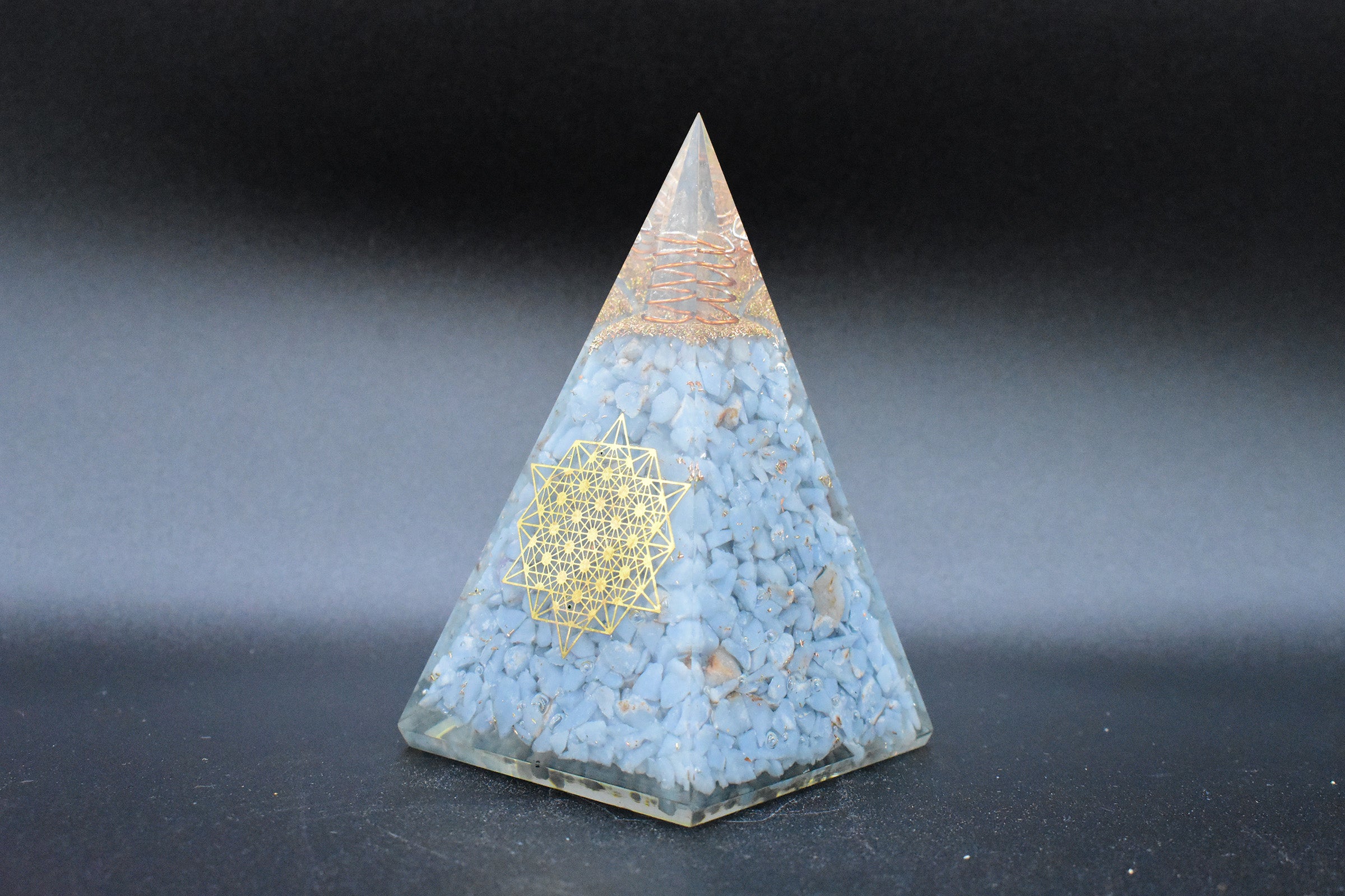 Blue Kyanite Orgonite Pyramid 