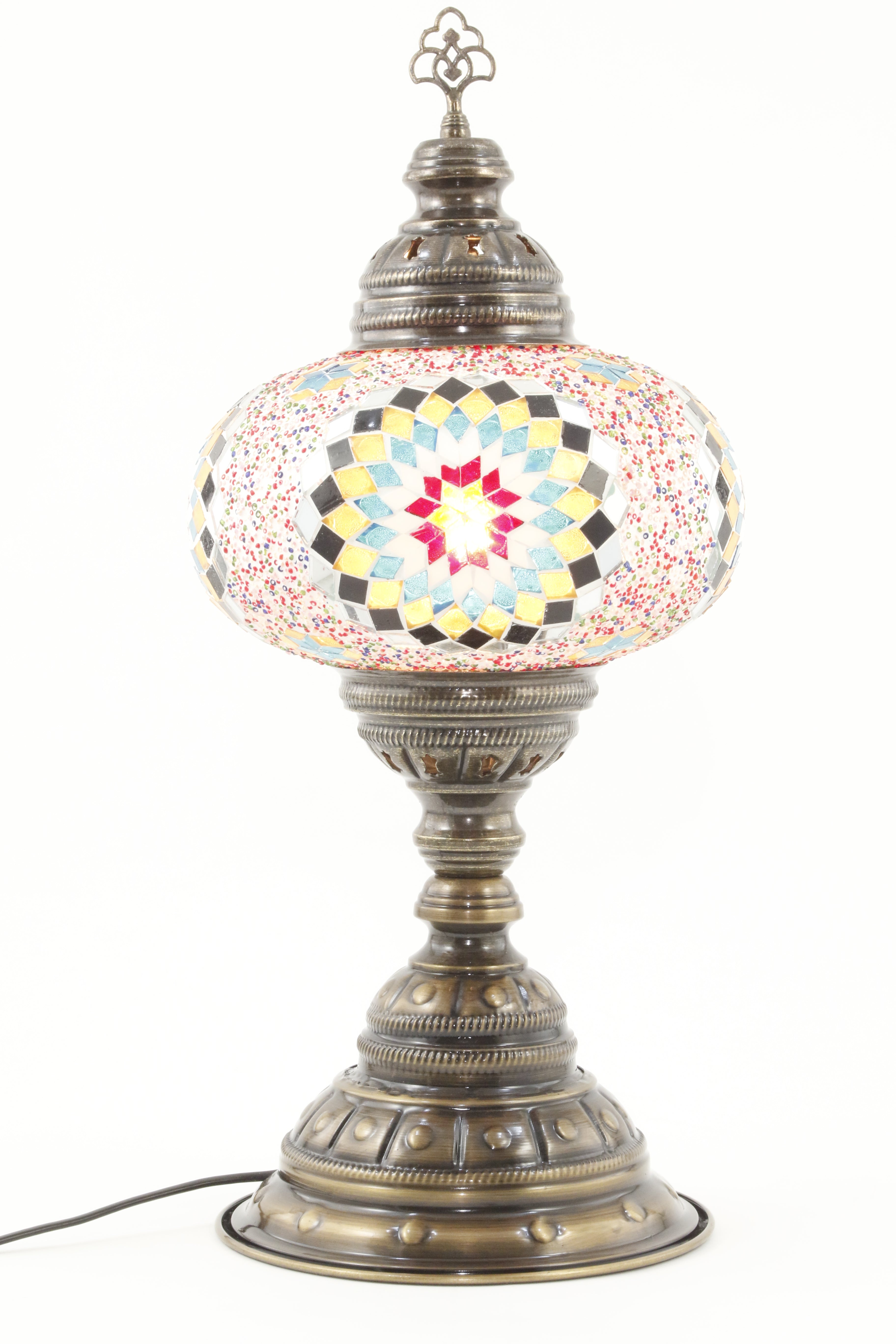 Multicolored Table Lamp, Turkish Handmade Mosaic Lamp, Height 22 shops inches 9.5