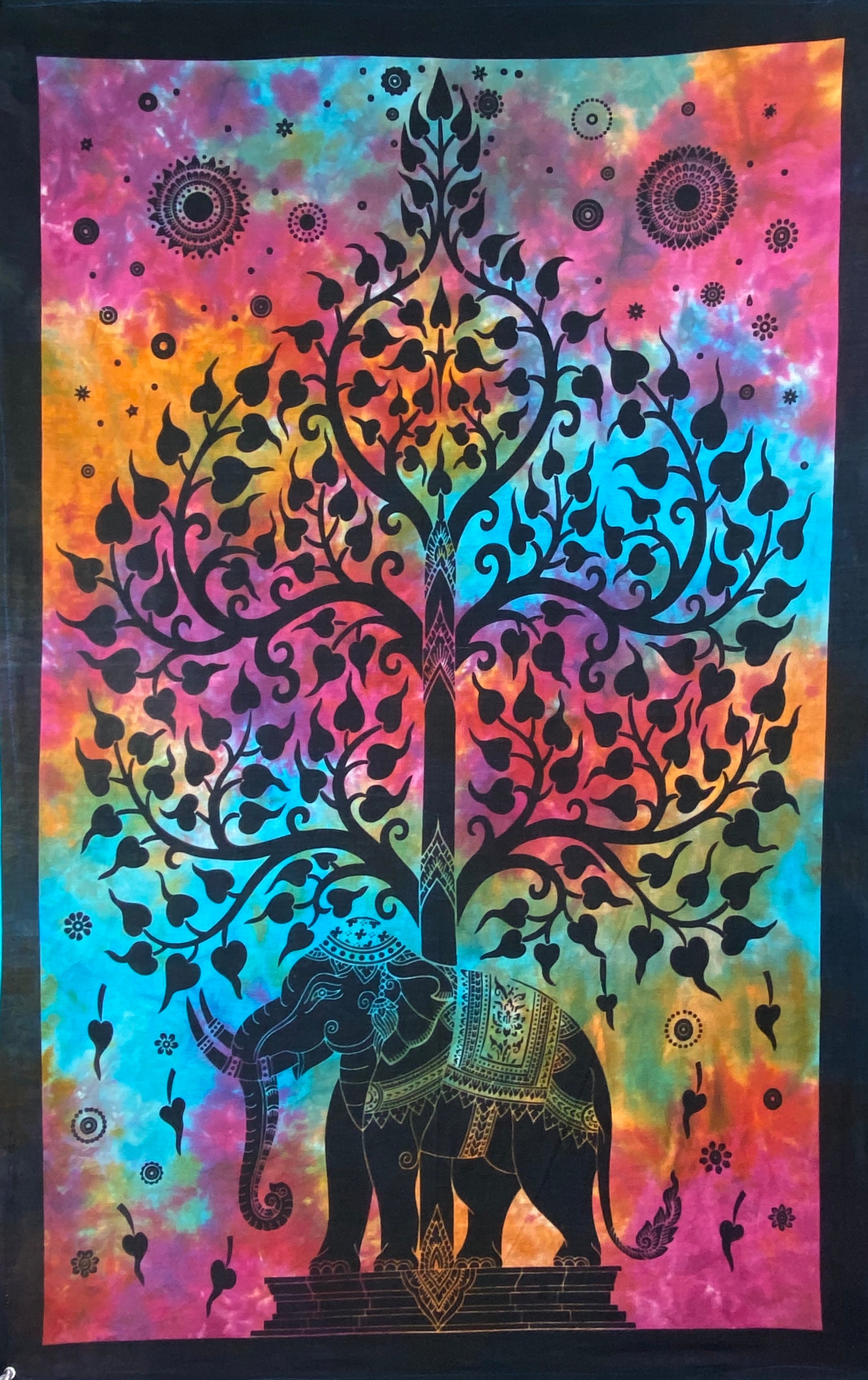 ELEPHANT BODHI TREE TAPESTRY Poster Size